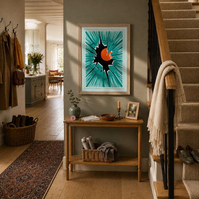 Fox in Explosion Geometric - Framed Print