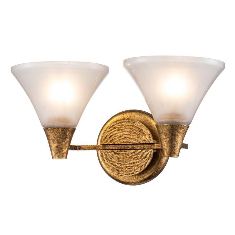 2 - Light Vanity Light, Gold Leaf