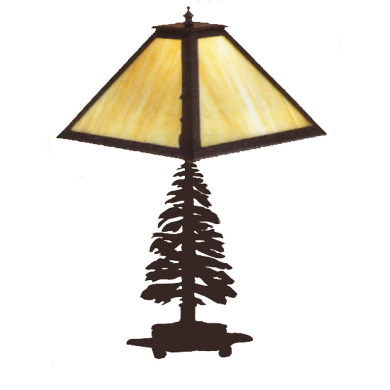 21"H Tall Pines Table Lamp, Beige