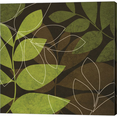 «Green Brown Leaves» par Kristin Emery - peinture sur toile tendue
