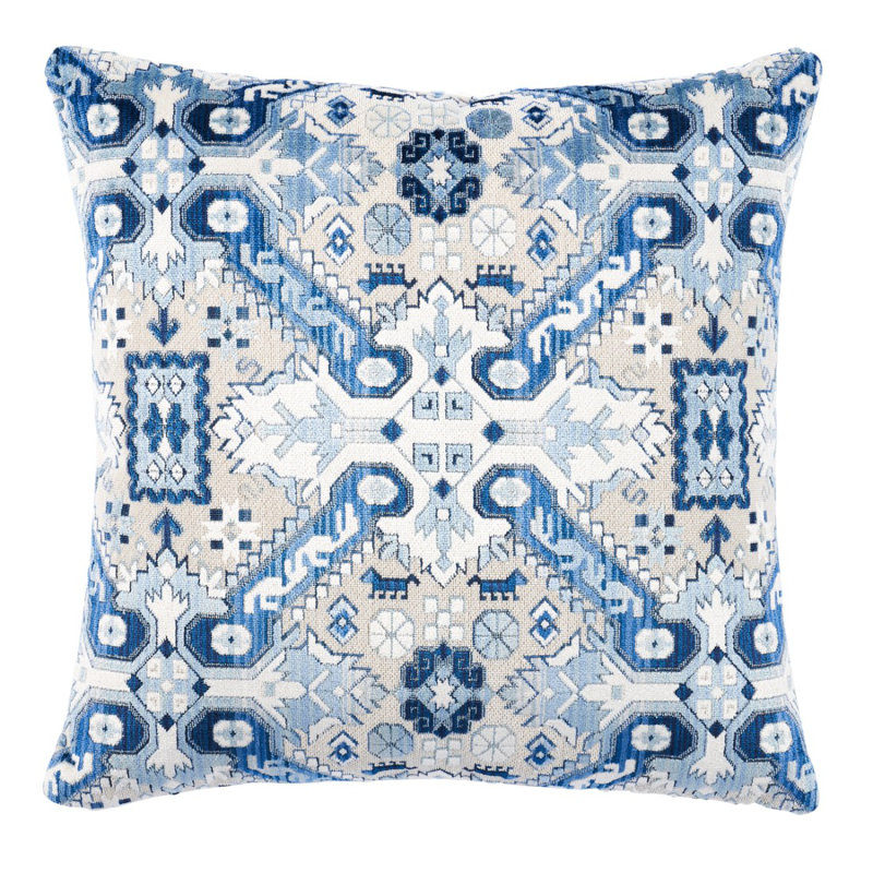 Coussin en velours Tiraz, Indigo