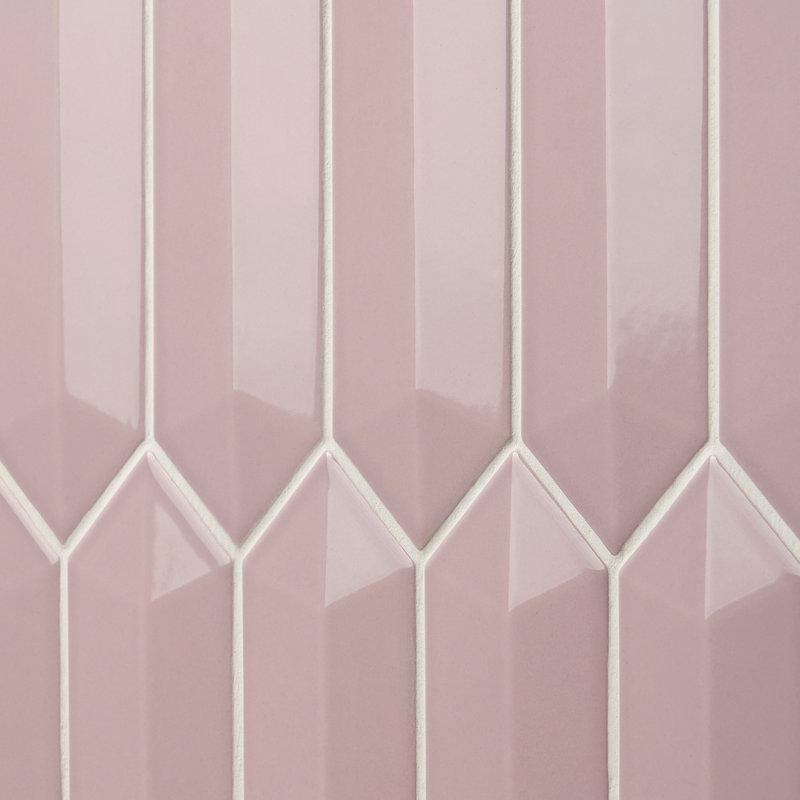 Lois 2.6" x 13" Ceramic Wall Tile, Pink