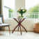 Round Dining Table with Tempered Glass Top and Solid Wood Legs