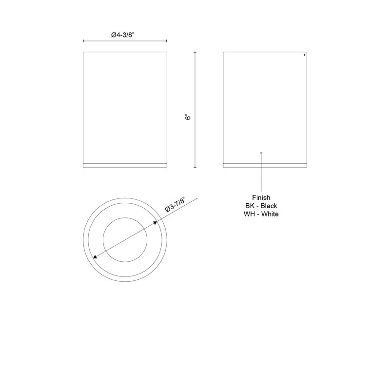 Lorna 1 - Light LED Flush Mount, White, 6" H x 4.38" W x 4.38" D, 18 W