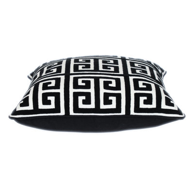 Parkland Collection Transitional Interlocking Black 20" x 20" Pillow