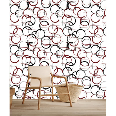 Rommy Callister Handrus Circles 10'L x 24''W Peel and Stick Wallpaper Roll