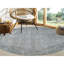 Tapis décoratif rond en gris noué à la main de conception unique 7 pi 10 po Cevdet