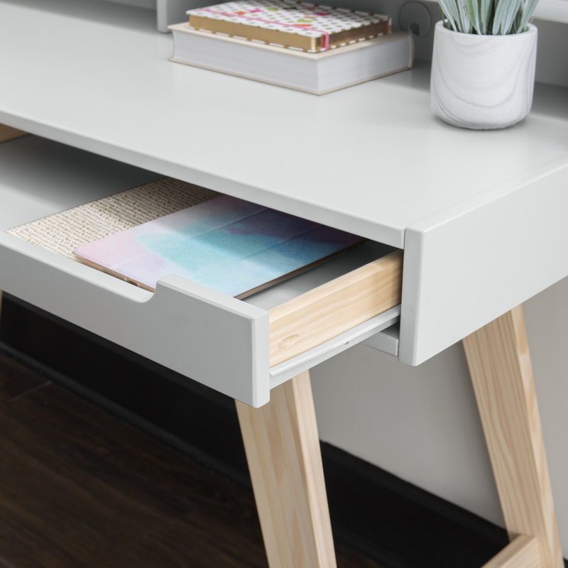 Blainey Solid Wood Base Writing Desk, White