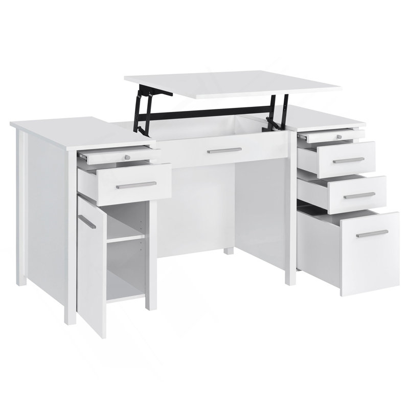 Bureau 4 tiroirs Rayna, Blanc