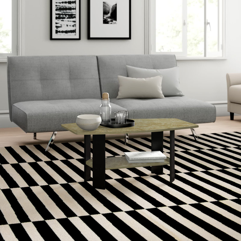 Table basse avec rangement Sarwan, Noyer, Noir