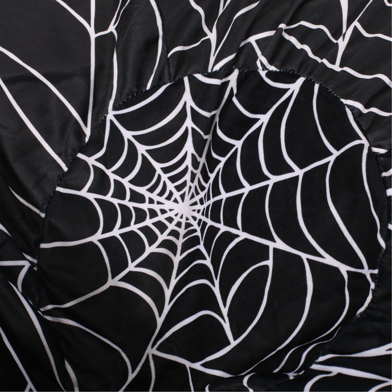 Spiderweb 3 Ft Holloween Bean Bag, Black And White