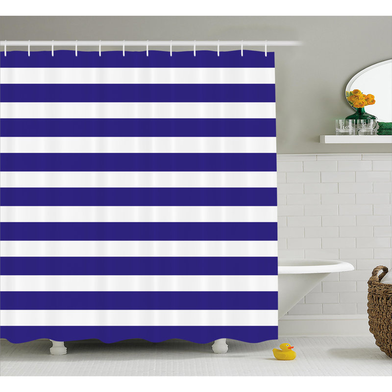 Rideau de douche marine nautique à simple marine Zana, H 75 po x l 69 po