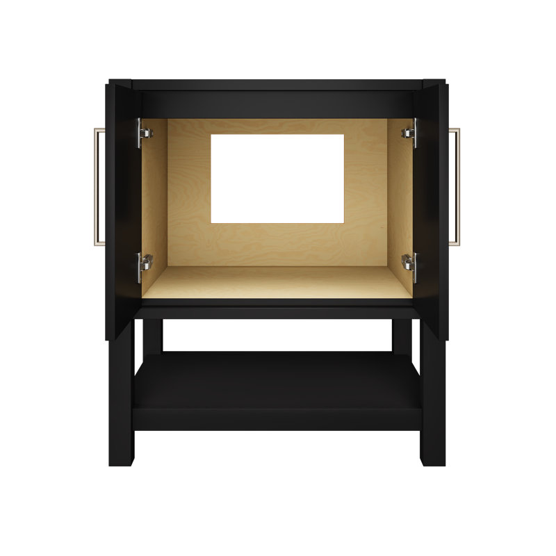 Kiawah Single Bath Vanity, Noir, Satin Nickel, 30"