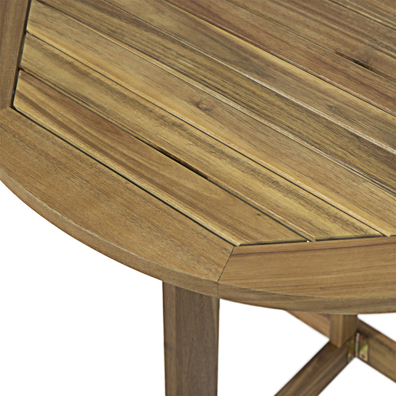 Table bistro d'extérieur pliante en bois, Naturel