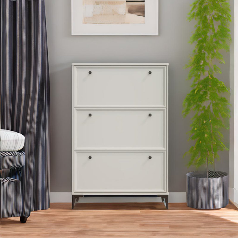 3 Flip Drawers Shoe Cabinet