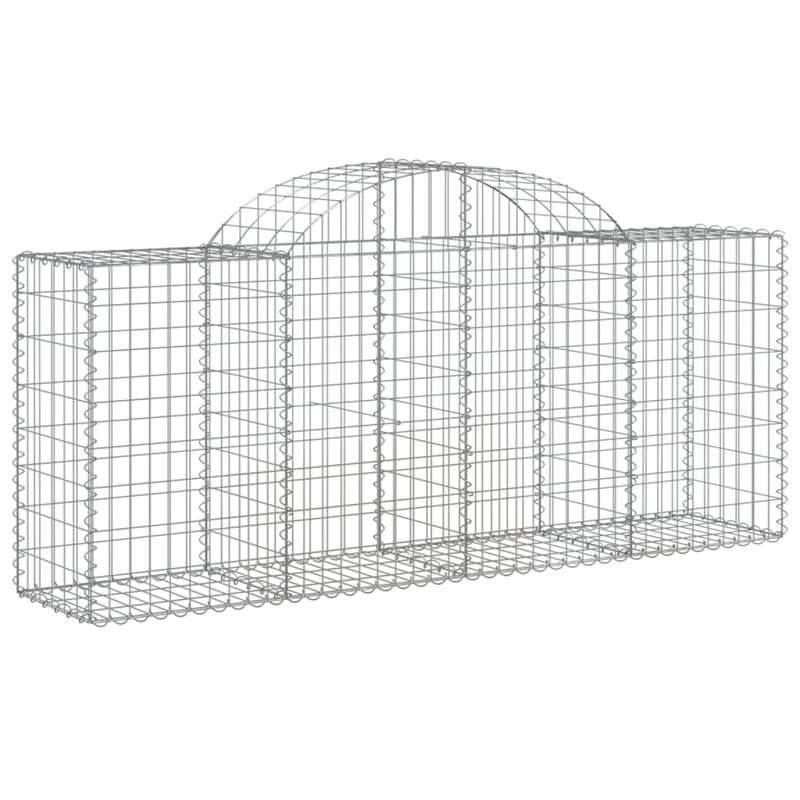 Dakota Fields Arched Gabion Baskets Galvanised Iron, 6, 100cm H x 200cm W x 50cm D