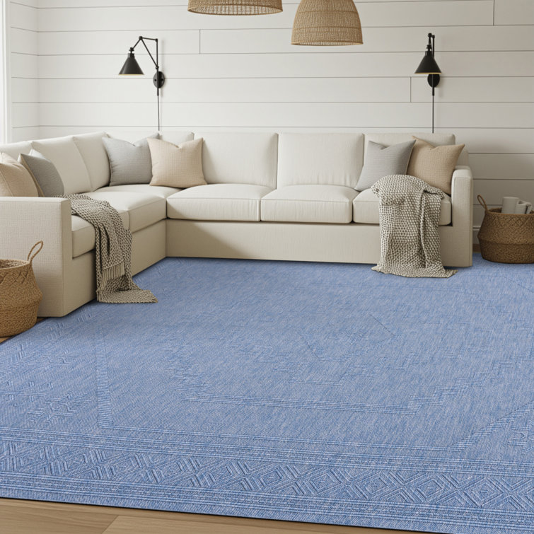 Brenly Moroccan Machine Washable Non Skid Indoor Area Rug - Blue
