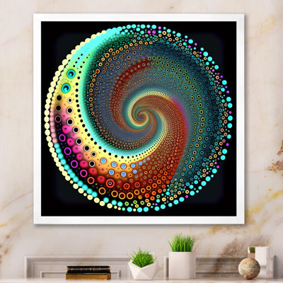 Iridiscdent Pointillism Spiral Turquoise Shades - Print