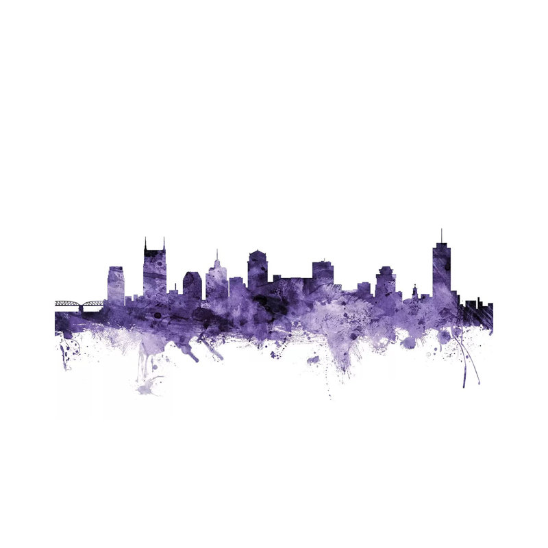 Nashville, Tennessee Skyline by Michael Tompsett - Wrapped Canvas Gallery-Wrapped Canvas Giclée, 20.32 cm H x 30.48 cm W