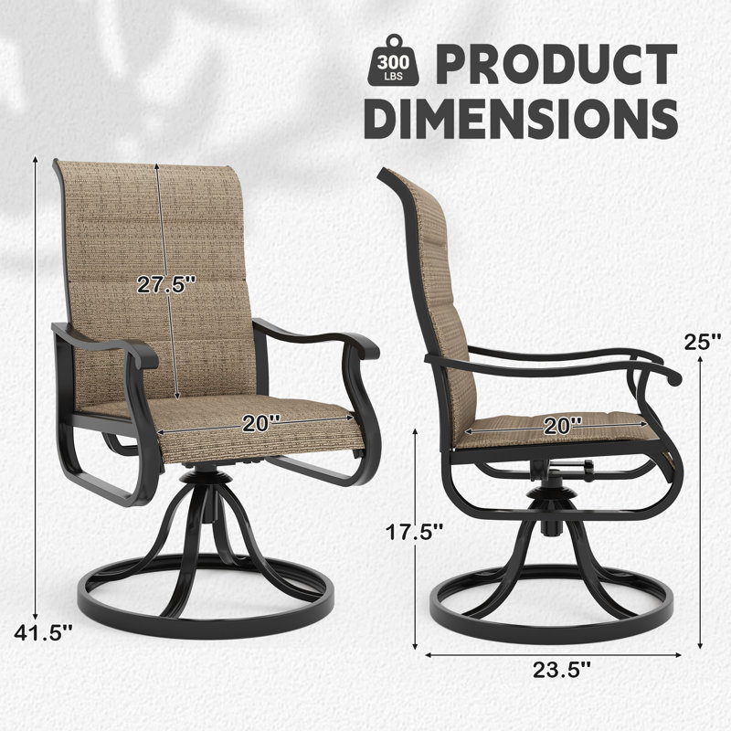 Ensemble de 6 chaises de patio Derrald, Brun