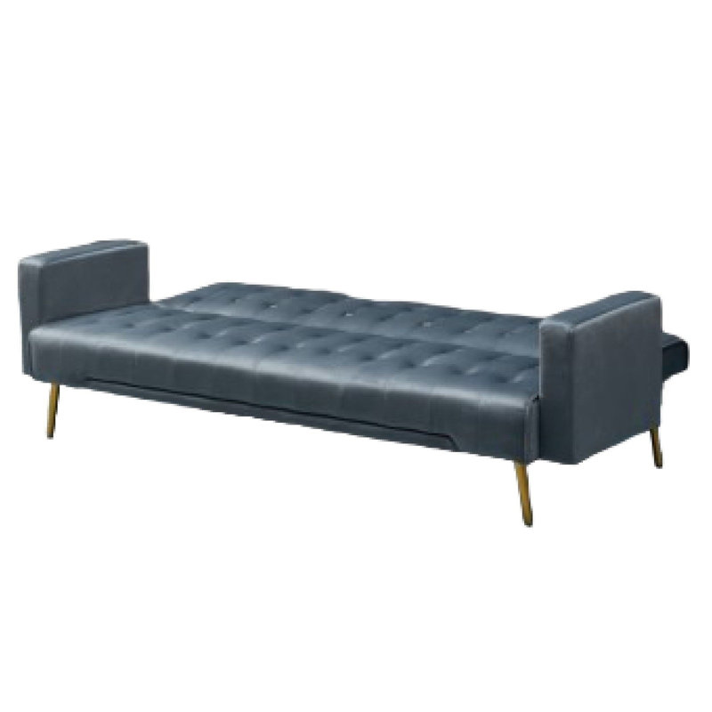 Canapé-lit convertible Jera, velours gris foncé touffeté, 75 po, Gris