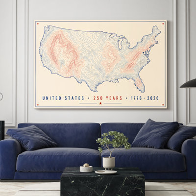 Toile tendue avec galerie Stippled States