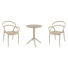 Ensemble bistro pour 2 personnes avec chaises ouvertes empilables 24 po Farrah
