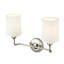 Winston Porter Tywonda 2 Light Vanity in Vintage Brass with White Fabric Shade-418818788