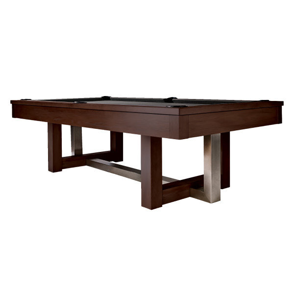 American Heritage Abbey Billiard Table - Solid Poplar Hardwood with Wood & Steel Legs, Leather Drop Pockets, and Espresso Finish