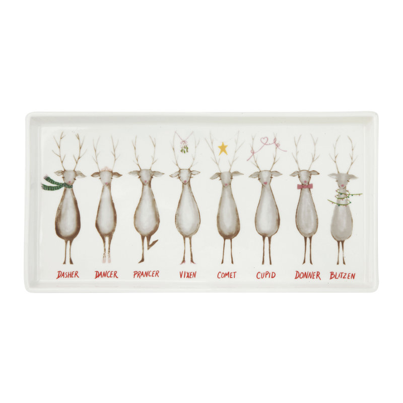 Plateau de service rectangulaire Santa's Reindeer