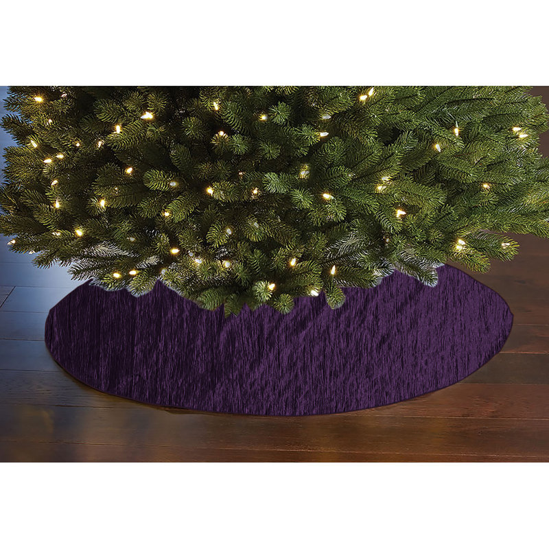 Jupe d'arbre de Noël en taffetas froissé, Prune