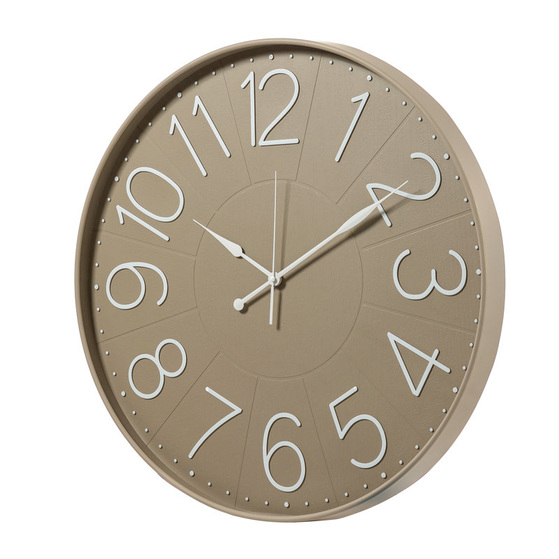 Analog Wall Clock, Taupe