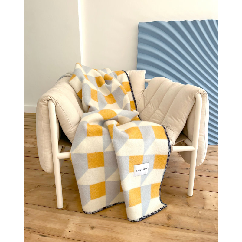 CUBICS Blanket, Dark Green/Pink