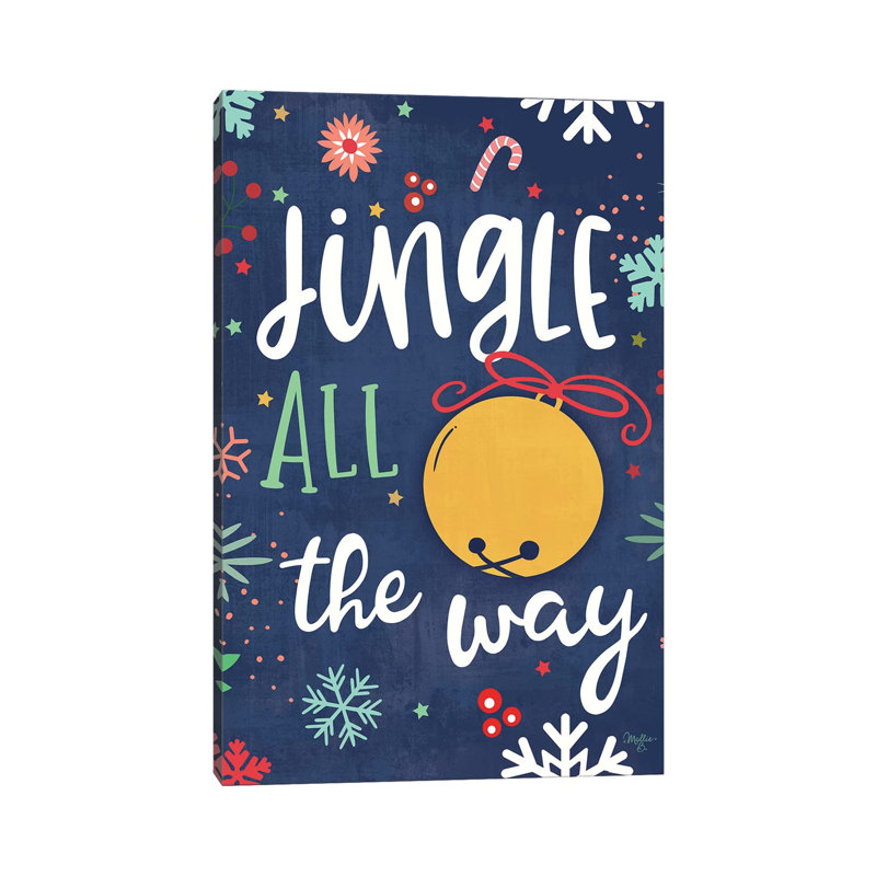 Jingle All the Way by Mollie B. - 1 Piece Wrapped Canvas Wall Art, 30.48 cm H x 45.72 cm W