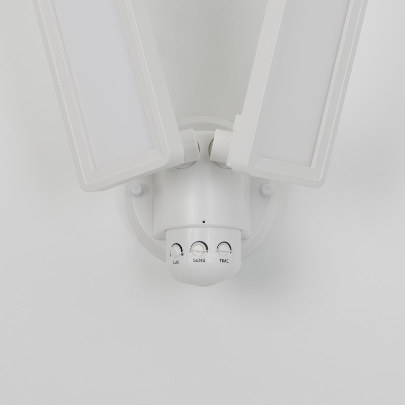 Sentinel White Plastic LED Outdoor Security Light with Motion Sensor