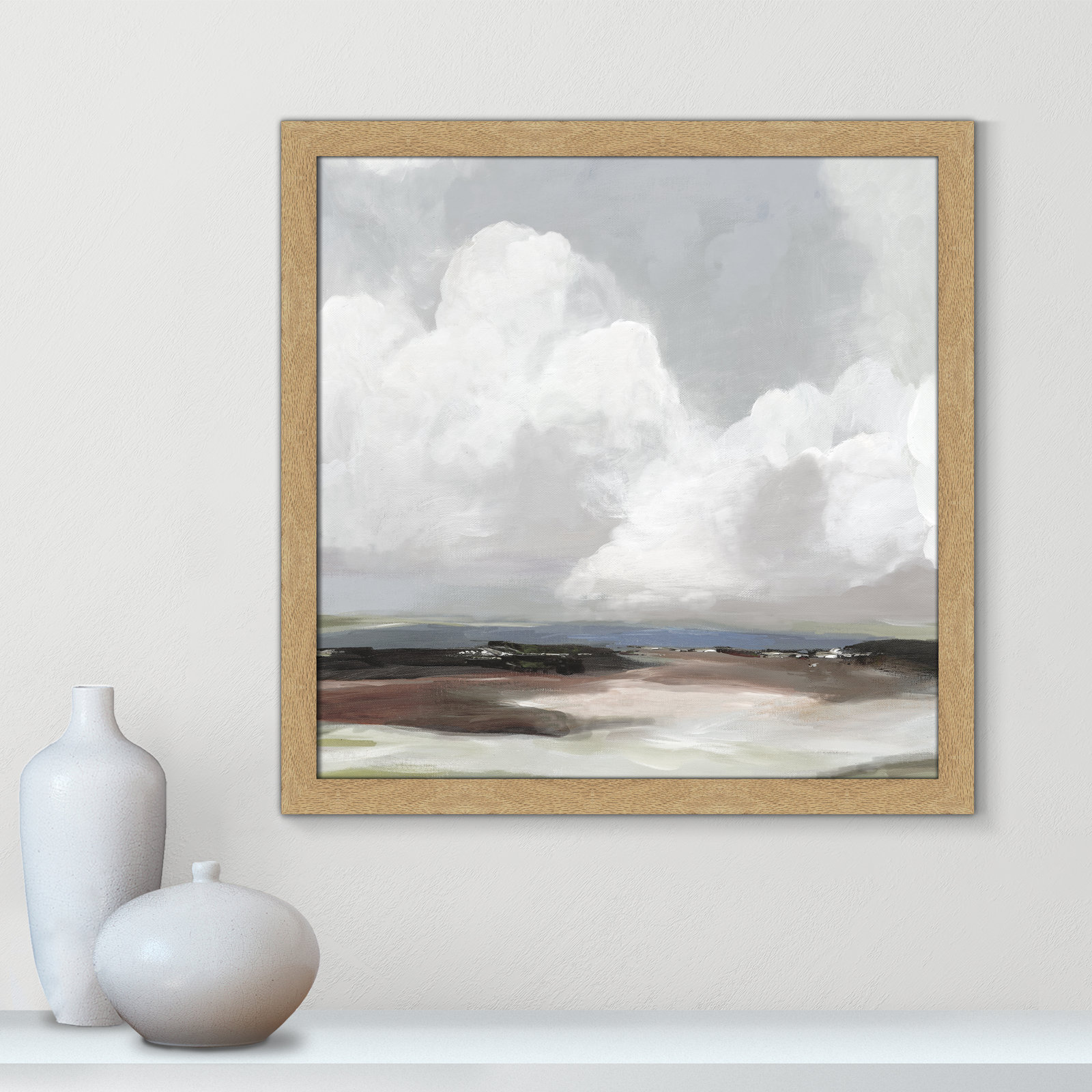 Avron "Morning Air" Painting, 24.5" H x 24.5" W x 1.12" D, Natural Framed