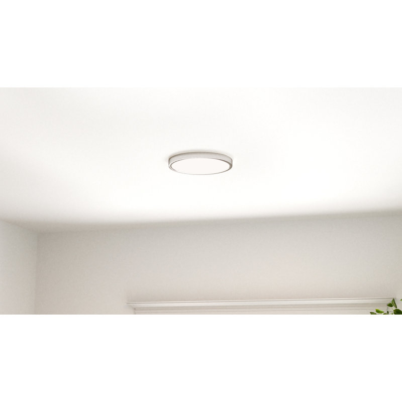 Naquin Acrylic LED Flush Mount, 1" H x 11" W x 11" D, Brushed Nickel