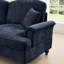 Nuage de chenille bleu avec accoudoirs évasés, jupes de plis à volants amovibles et pieds fuselés, coussin décoratif moelleux et rembourré en mousse haute densité pour une posture confortable et rembourrée