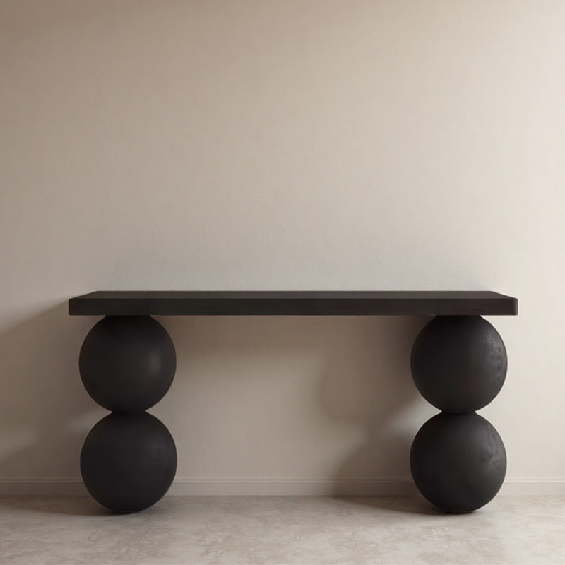Console Mid-Century moderne en bois massif, H 27,6 po x l 47,2 po x P 11,8 po