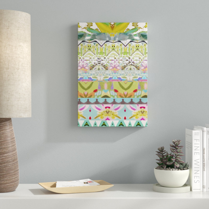 «Border Boho I», peinture sur toile, H 18 po x l 12 po