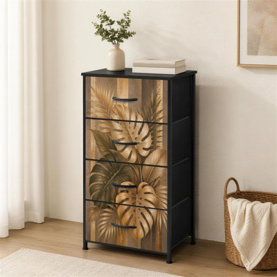 Commode 4 tiroirs pour chambre à coucher Tropical Monstera Leaves