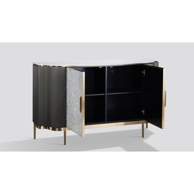 Solara DK. Buffet argenté, Gris/argent
