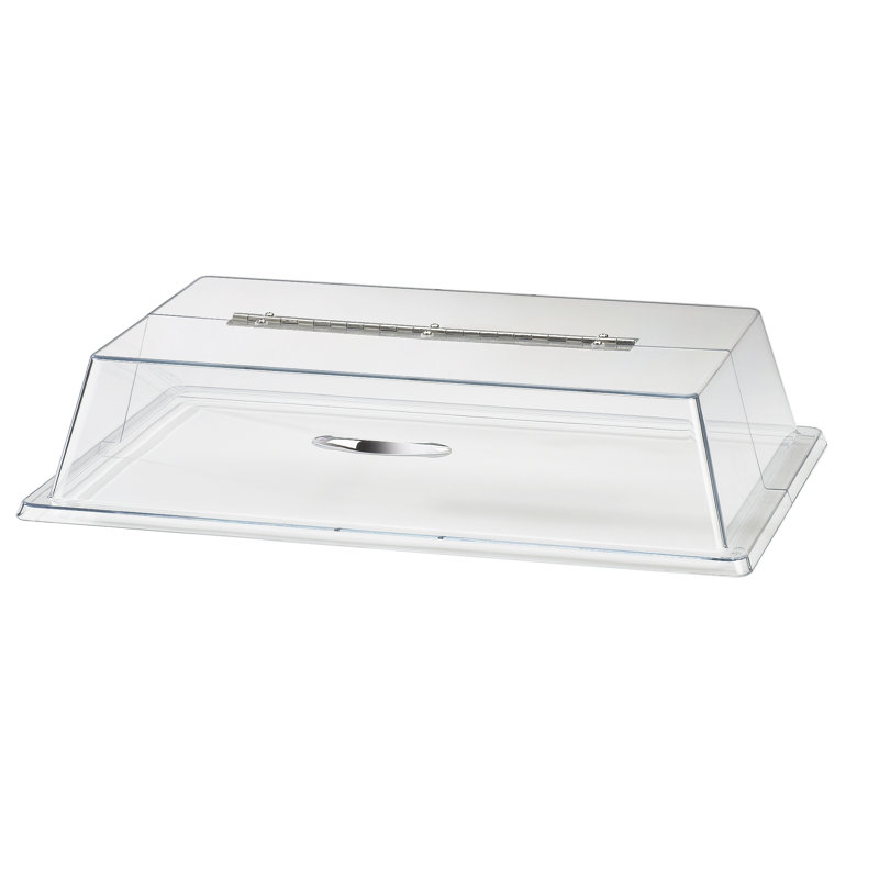 Clear Standard Rectangular Bakery Tray Cover with Center Hinge, 26" L x 26" W x 4" H