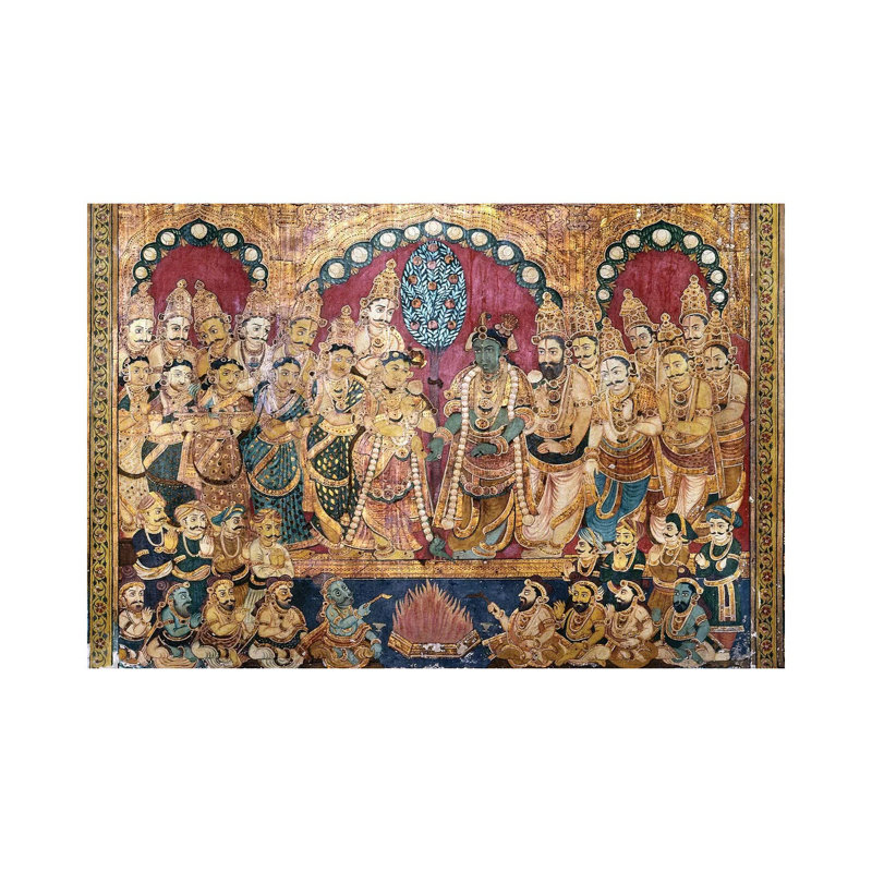 Hindu Wedding Ceremony - Wrapped Canvas Painting, 66.04 cm H x 45.72 cm W x 1.91 cm D