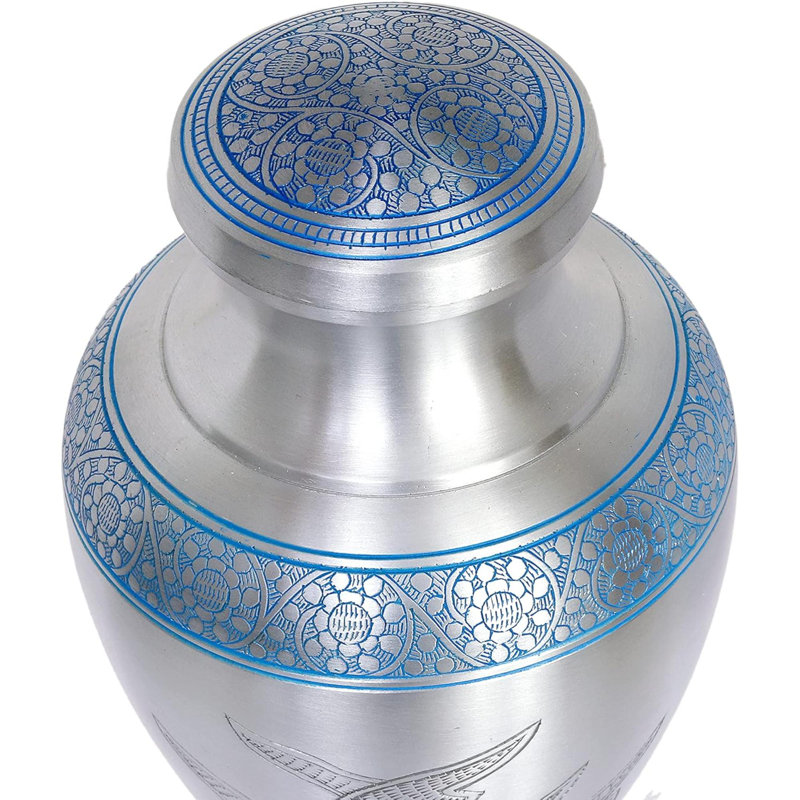 Urne de crémation royale pour cendres ARNS Royal Silver - urne funèbre pour adulte fabriquée à la main - urne abordable pour cendres