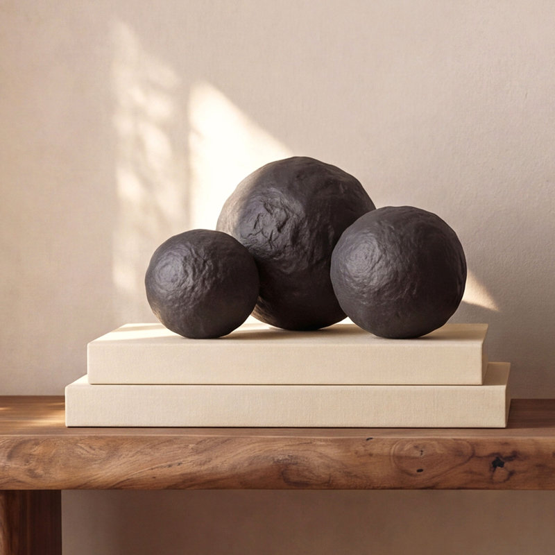 Balance Paper Mache Spheres-Set Of 3