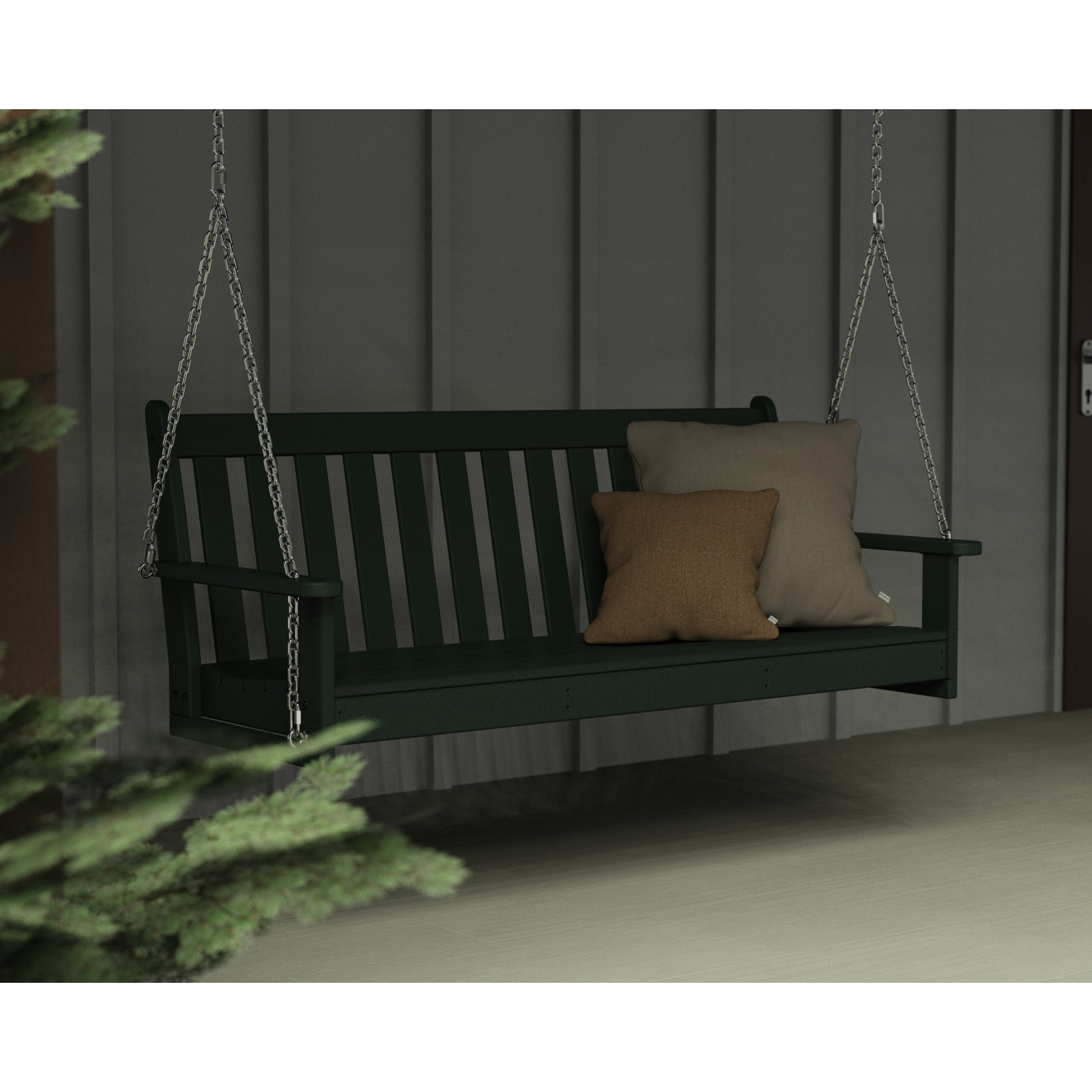 POLYWOOD® Vineyard Porch Swing, Green