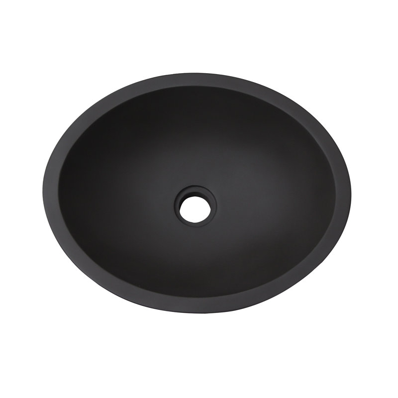 Lavabo de salle de bain ovale Caspar, gris
