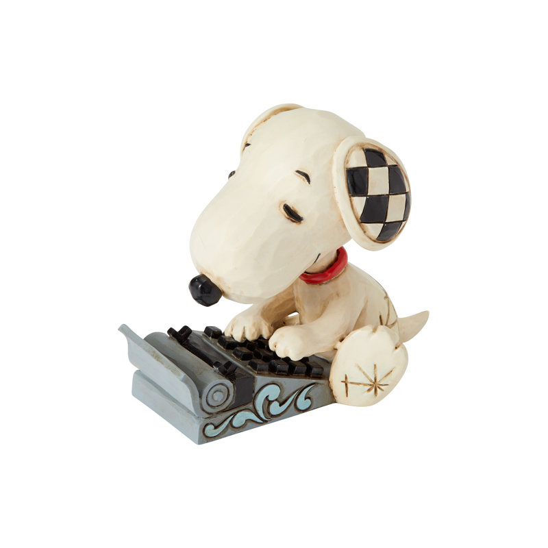 Peanuts by Jim Shore Snoopy Typing Mini Figurine 3in H
