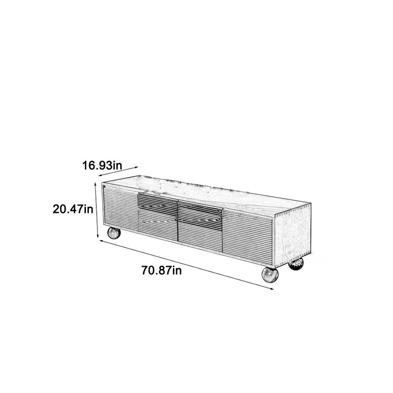 Luxury TV cabinet large storage, 70.87"